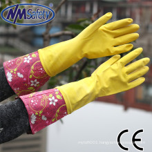 NMSAFETY yellow latex household cleaning gloves